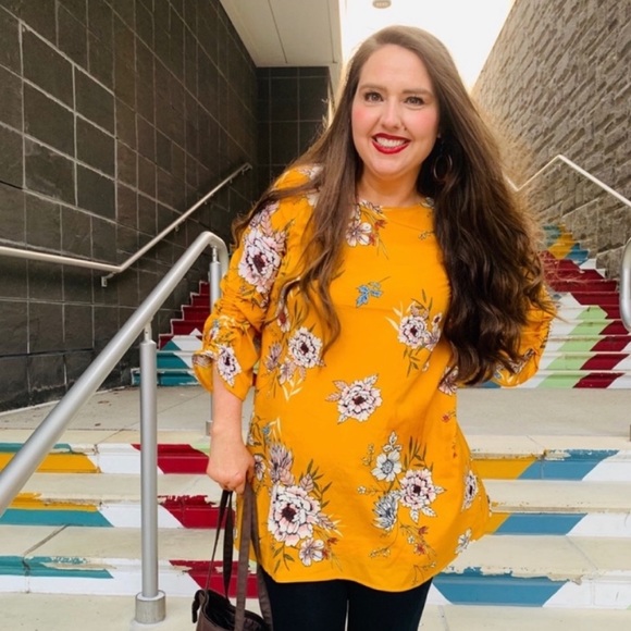 Yellow Floral Tunic Dress - Picture 4 of 6